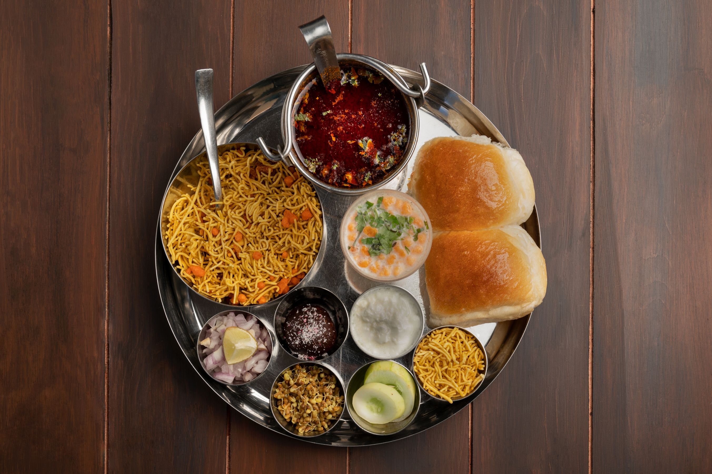 Vegetarian thali spread